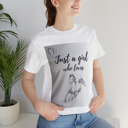 A girl who Loves Horses Tee - Unisex Sporty Fit