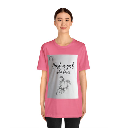 A girl who Loves Horses Tee - Unisex Sporty Fit