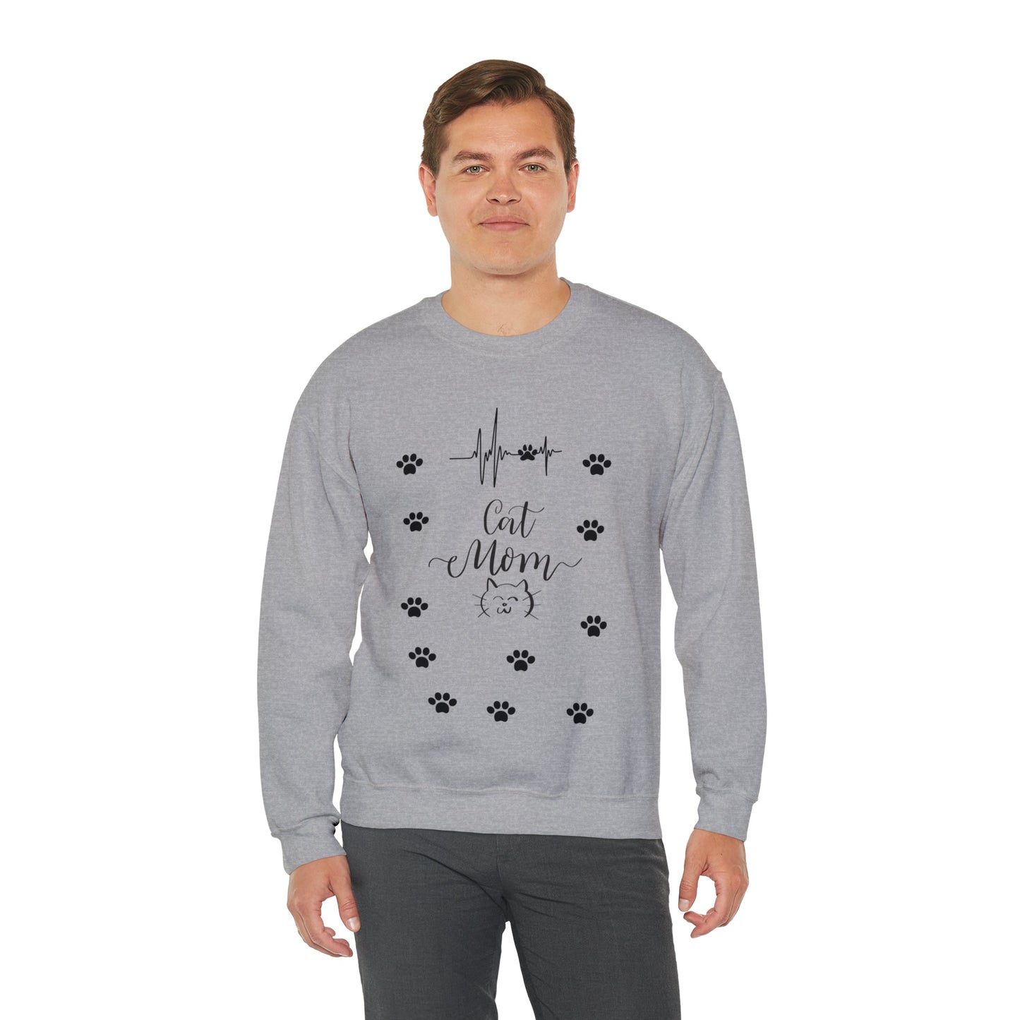 Cat Mom -Unisex Heavy Blend™ Crewneck Sweatshirt - Designs by Tom