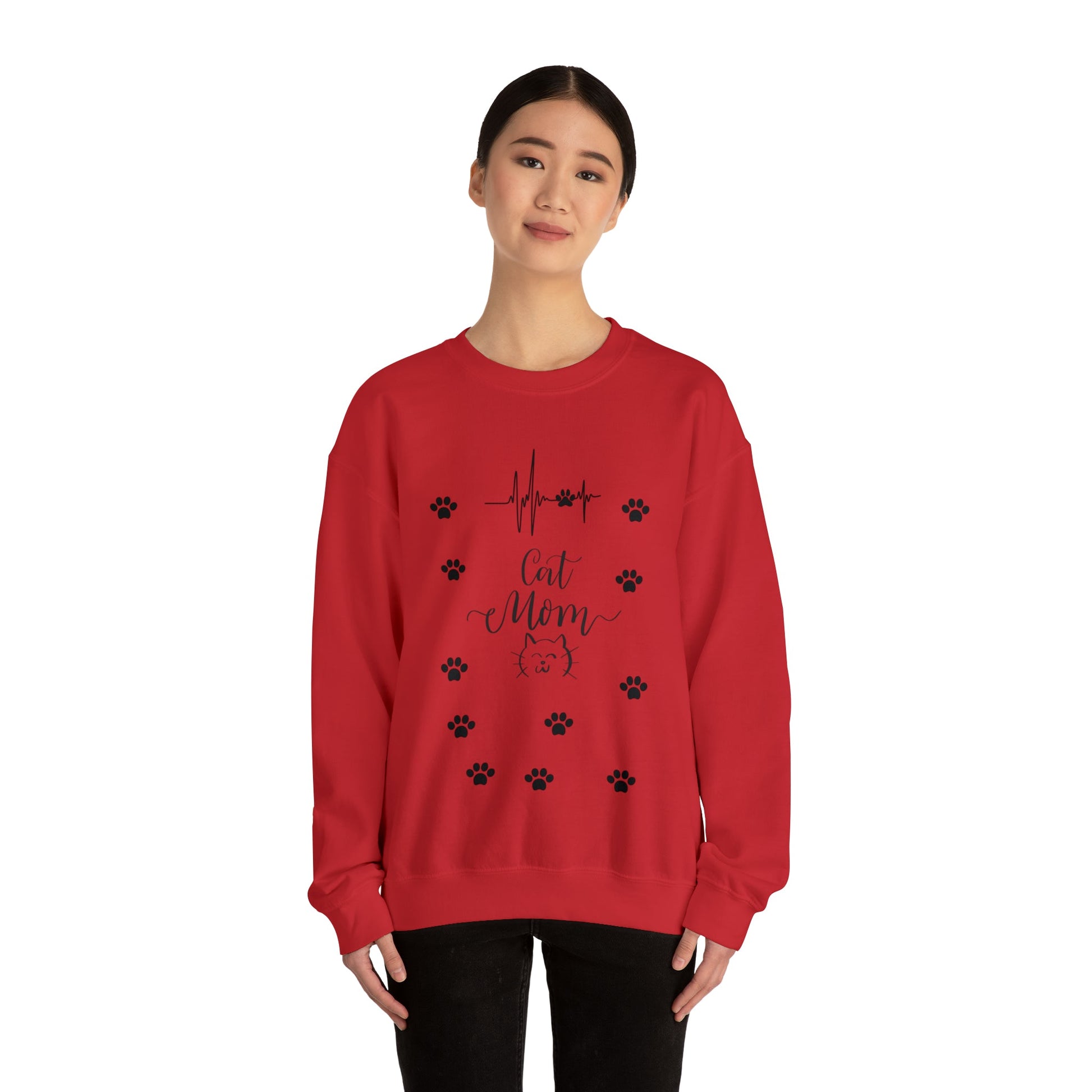 Cat Mom -Unisex Heavy Blend™ Crewneck Sweatshirt - Designs by Tom