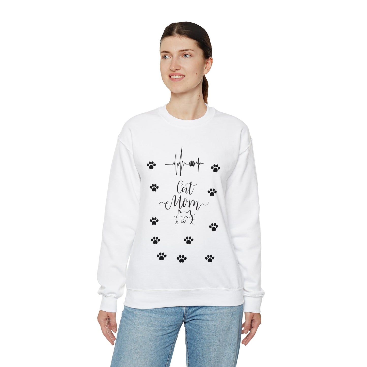 Cat Mom -Unisex Heavy Blend™ Crewneck Sweatshirt - Designs by Tom