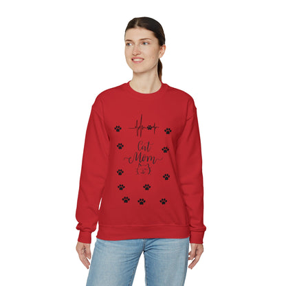 Cat Mom -Unisex Heavy Blend™ Crewneck Sweatshirt - Designs by Tom