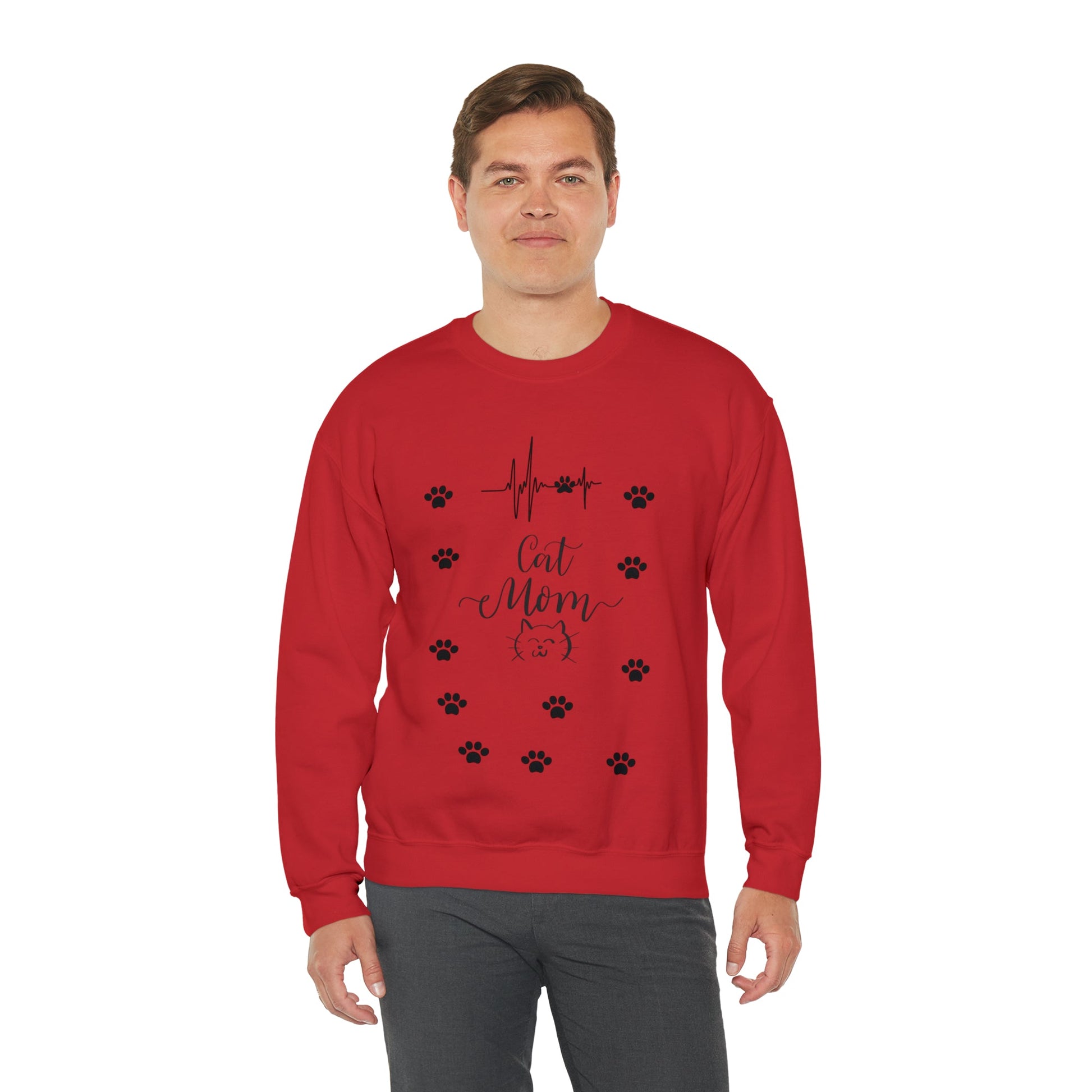 Cat Mom -Unisex Heavy Blend™ Crewneck Sweatshirt - Designs by Tom