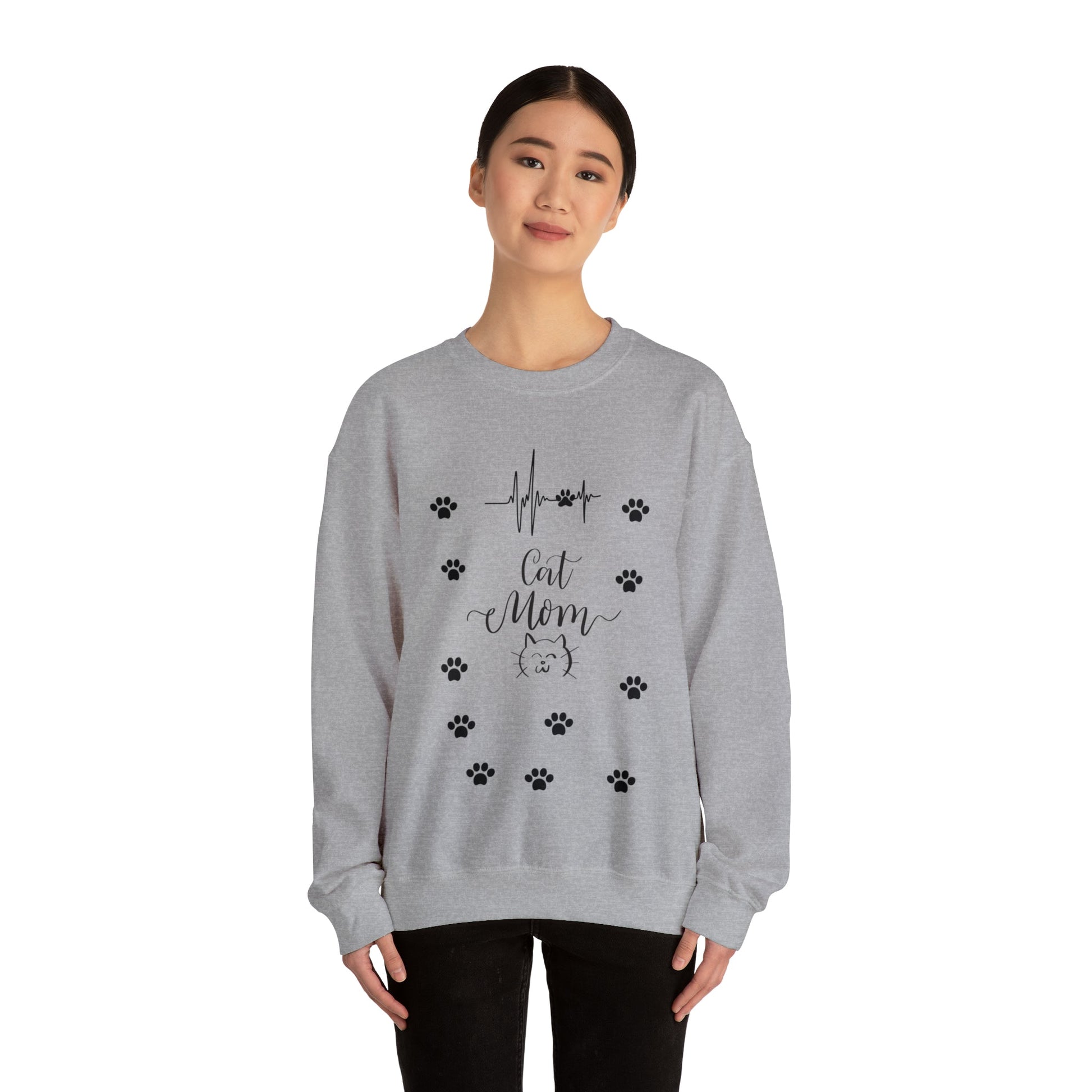 Cat Mom -Unisex Heavy Blend™ Crewneck Sweatshirt - Designs by Tom