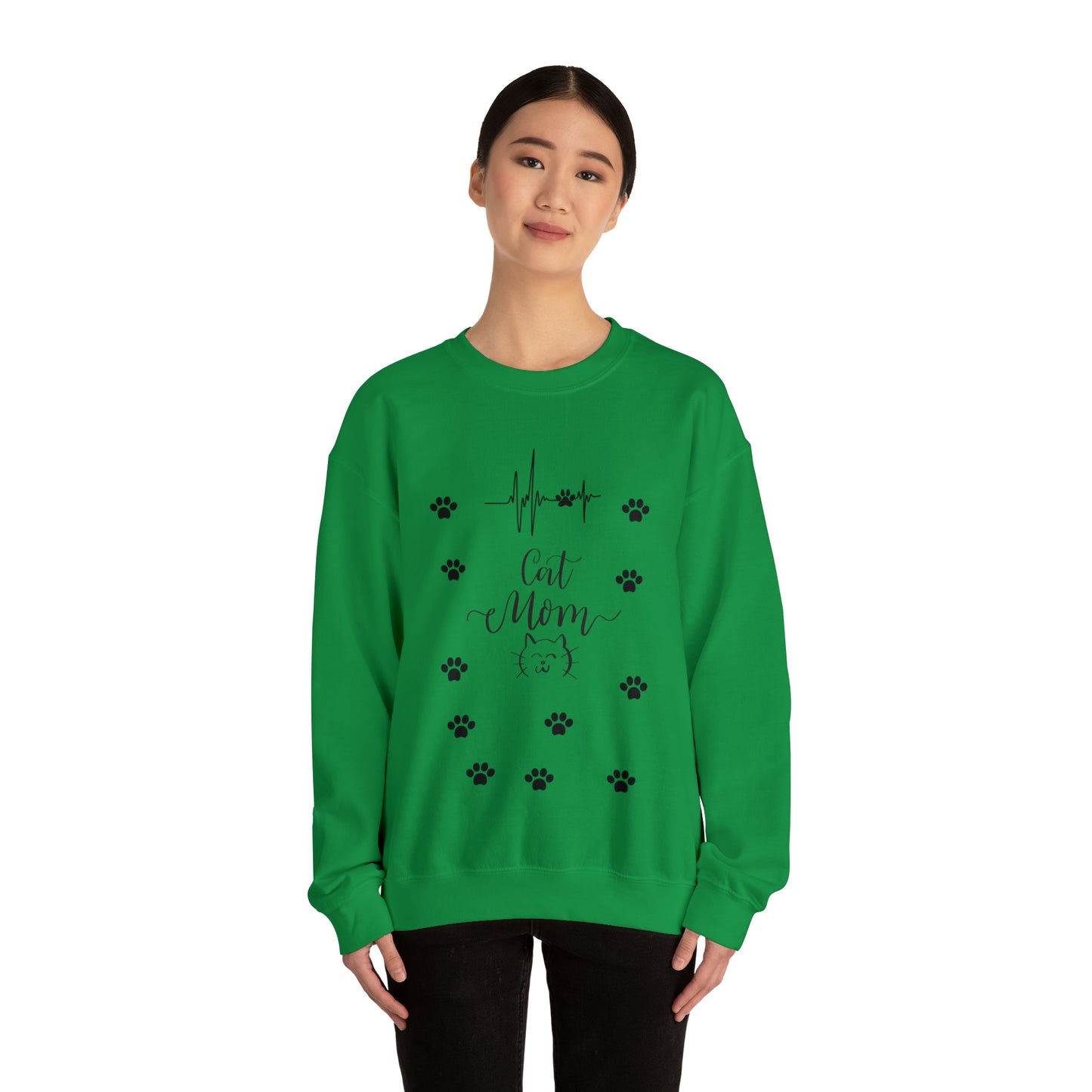 Cat Mom -Unisex Heavy Blend™ Crewneck Sweatshirt - Designs by Tom