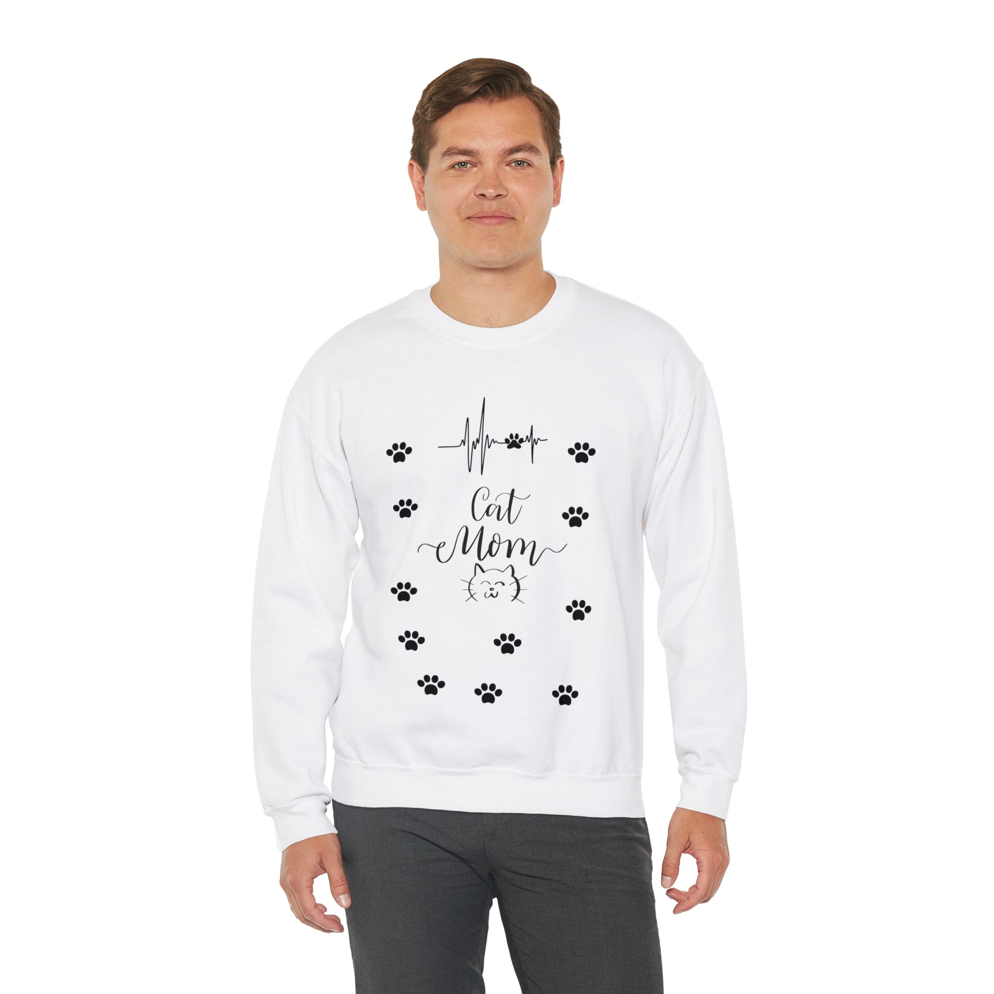 Cat Mom -Unisex Heavy Blend™ Crewneck Sweatshirt - Designs by Tom