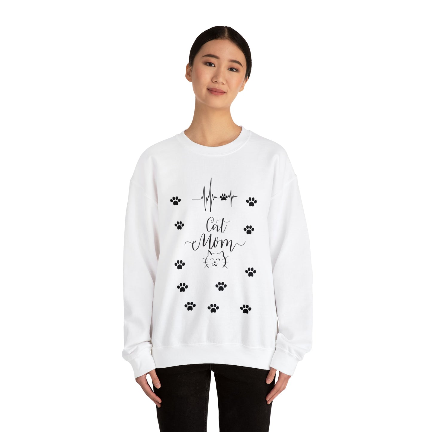 Cat Mom -Unisex Heavy Blend™ Crewneck Sweatshirt - Designs by Tom