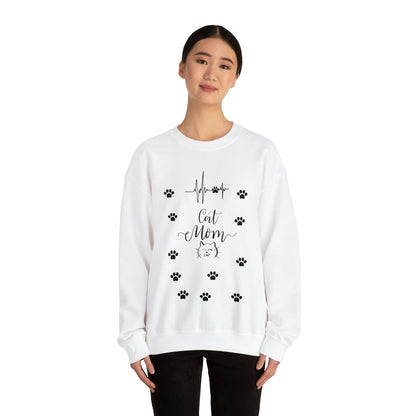 Cat Mom -Unisex Heavy Blend™ Crewneck Sweatshirt - Designs by Tom