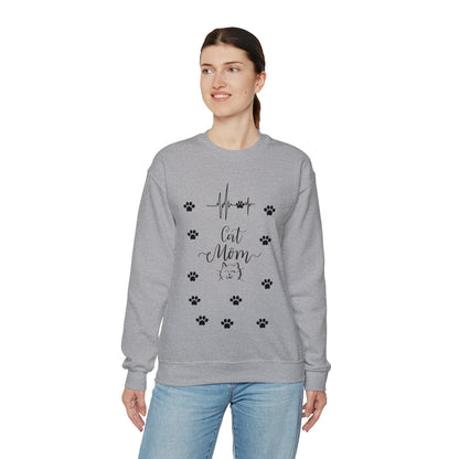 Cat Mom -Unisex Heavy Blend™ Crewneck Sweatshirt - Designs by Tom