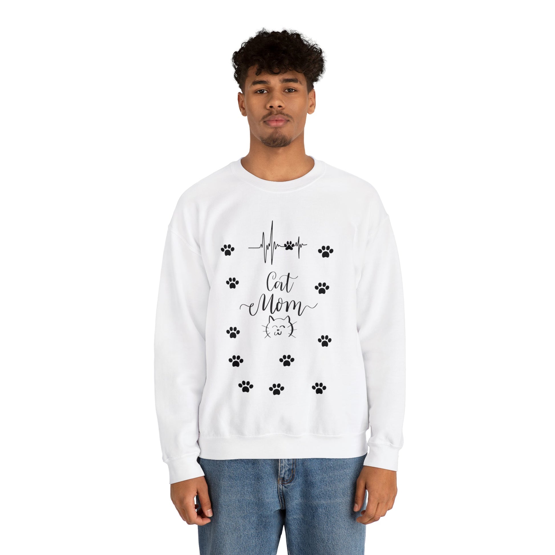 Cat Mom -Unisex Heavy Blend™ Crewneck Sweatshirt - Designs by Tom