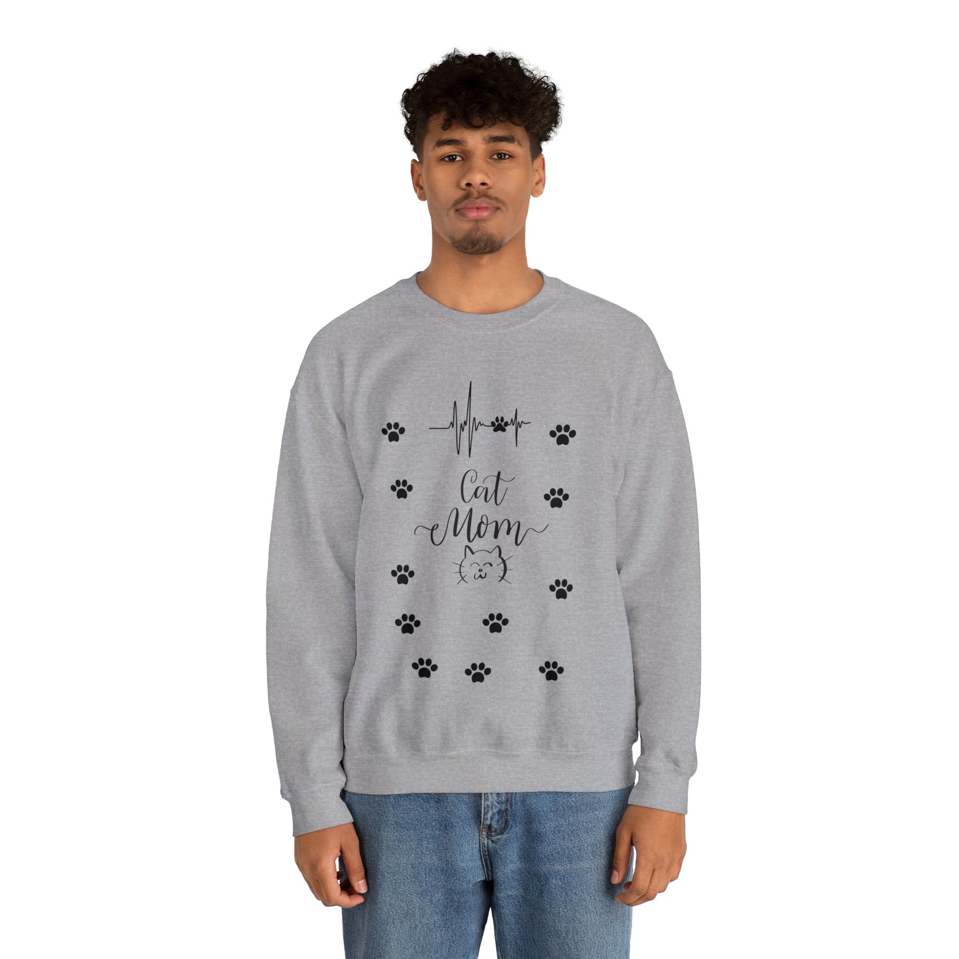 Cat Mom -Unisex Heavy Blend™ Crewneck Sweatshirt - Designs by Tom