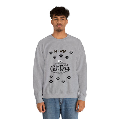 International cat day Unisex Heavy Blend™ Crewneck Sweatshirt - Designs by Tom