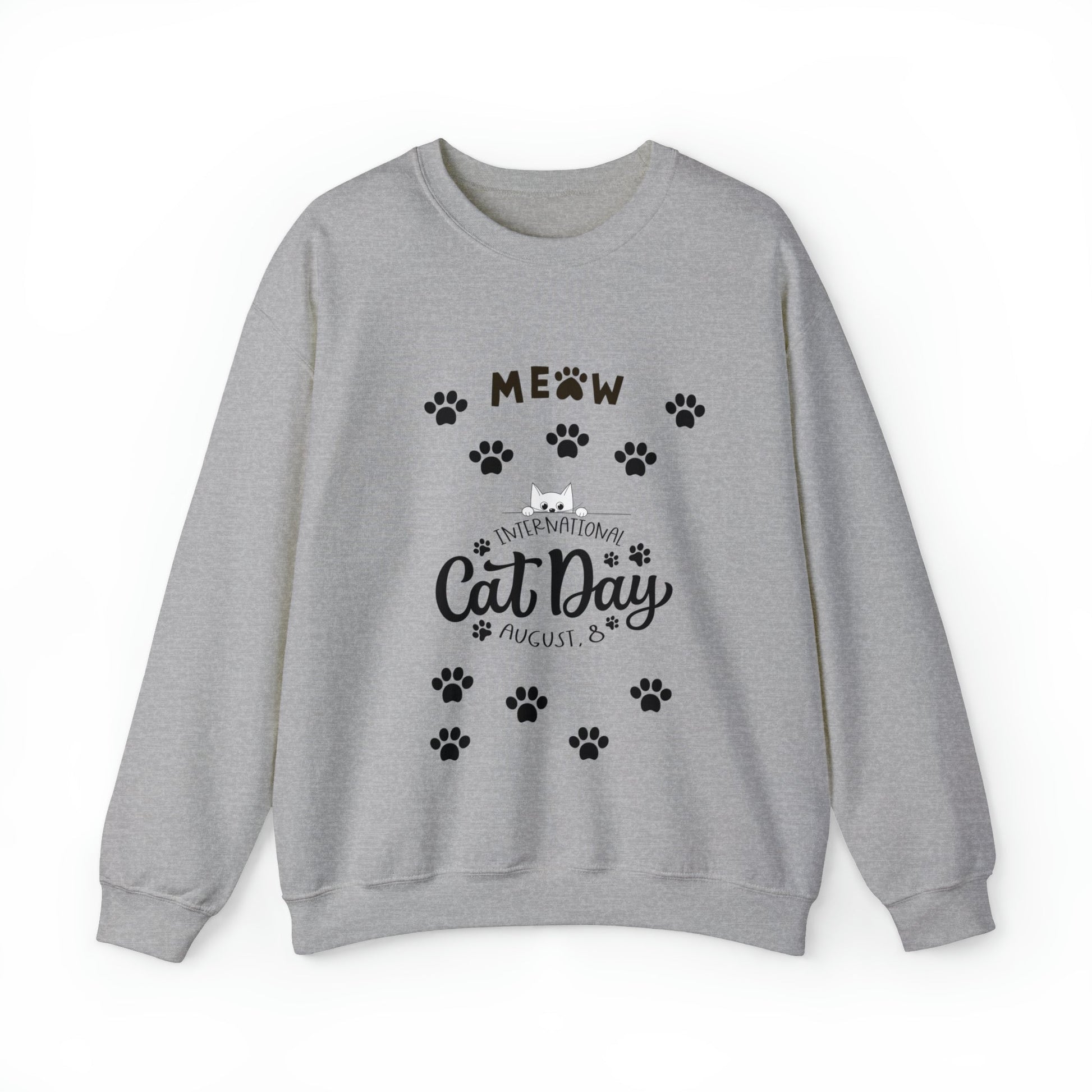 International cat day Unisex Heavy Blend™ Crewneck Sweatshirt - Designs by Tom