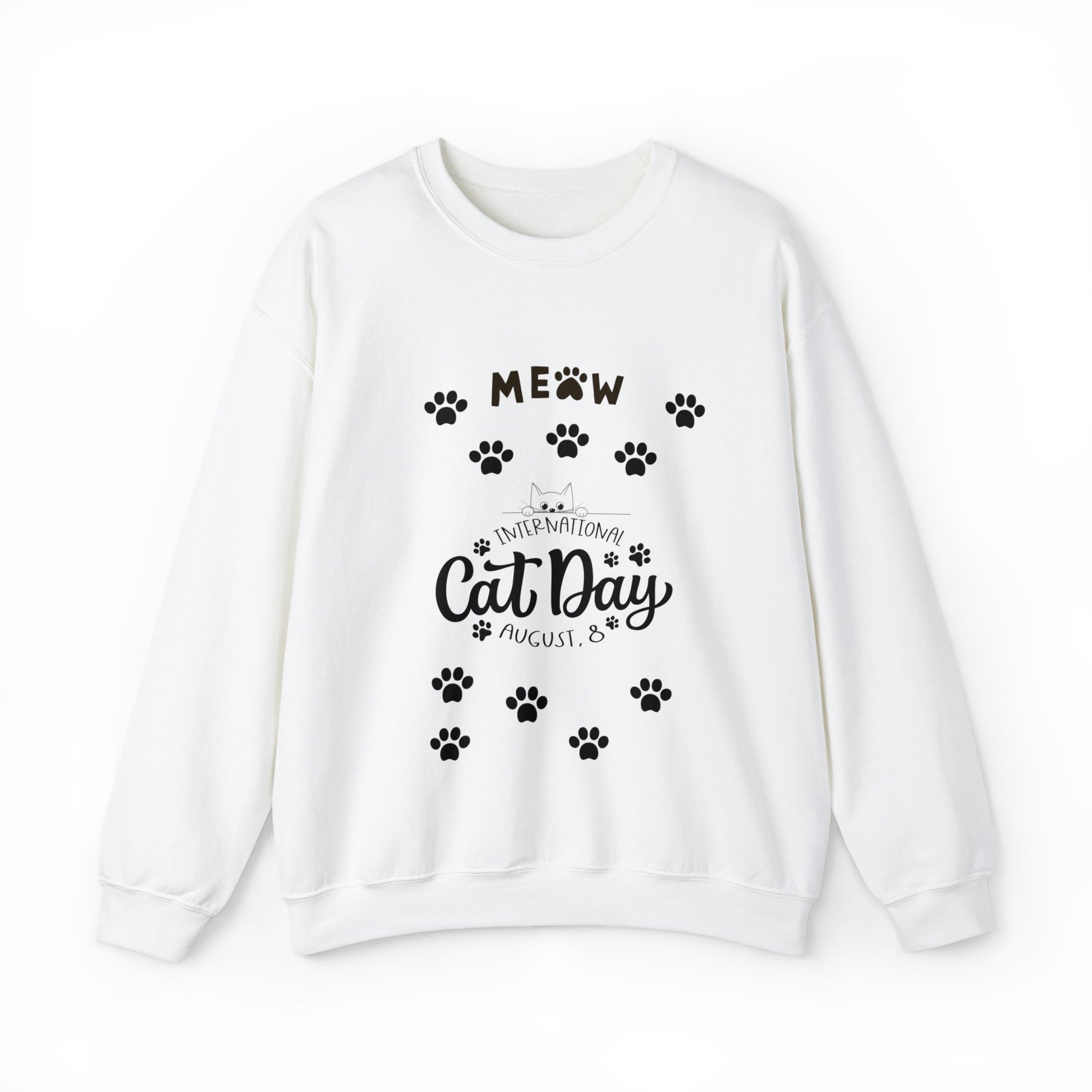 International cat day Unisex Heavy Blend™ Crewneck Sweatshirt - Designs by Tom