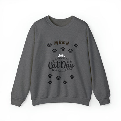 International cat day Unisex Heavy Blend™ Crewneck Sweatshirt - Designs by Tom